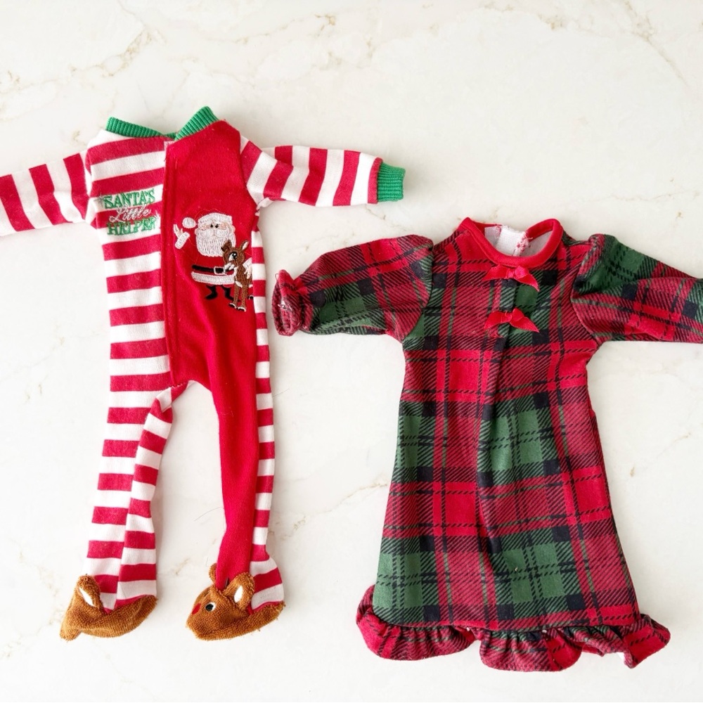 Wellie Wisher Doll Christmas Holiday Slumber Party Pajama Set of 2